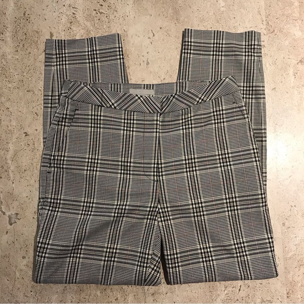 H&M Houndstooth Straight Leg Skinny Trouser Dress Pants Size 4